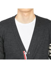 Men's Sustainable Classic Diagonal Wool Cardigan Dark Grey - THOM BROWNE - BALAAN 9