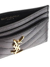 Gold Hardware Matelasse Caviar Leather Card Wallet Black - SAINT LAURENT - BALAAN 5