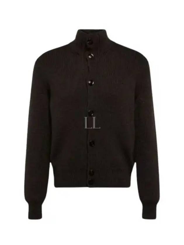 Wool Silk Turtleneck Cardigan Black - TOM FORD - BALAAN 2