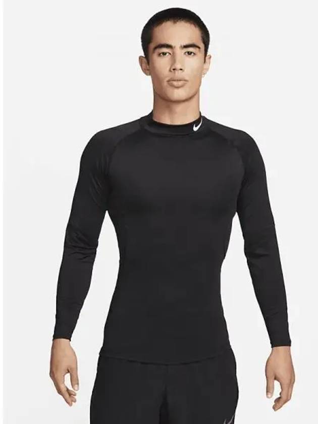 Pro Dri-Fit Fitness Mock Neck Long Sleeve T-Shirt Black - NIKE - BALAAN 2