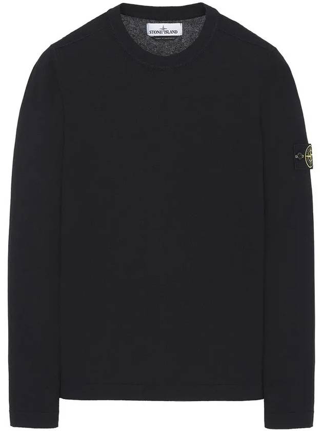 Wappen Patch Crew Neck Knit Top Navy - STONE ISLAND - BALAAN 2