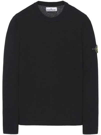 Wappen Patch Crew Neck Knit Top Navy - STONE ISLAND - BALAAN 2