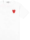 Play Men's Small Double Red Heart Wappen Short Sleeve T-Shirt P1 T288 2 White - COMME DES GARCONS - BALAAN 2