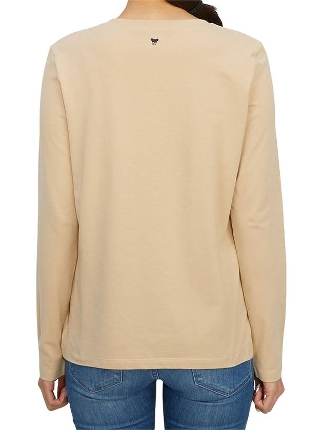 Quinoa Logo Print Long Sleeve T-Shirt Beige - MAX MARA - BALAAN 4