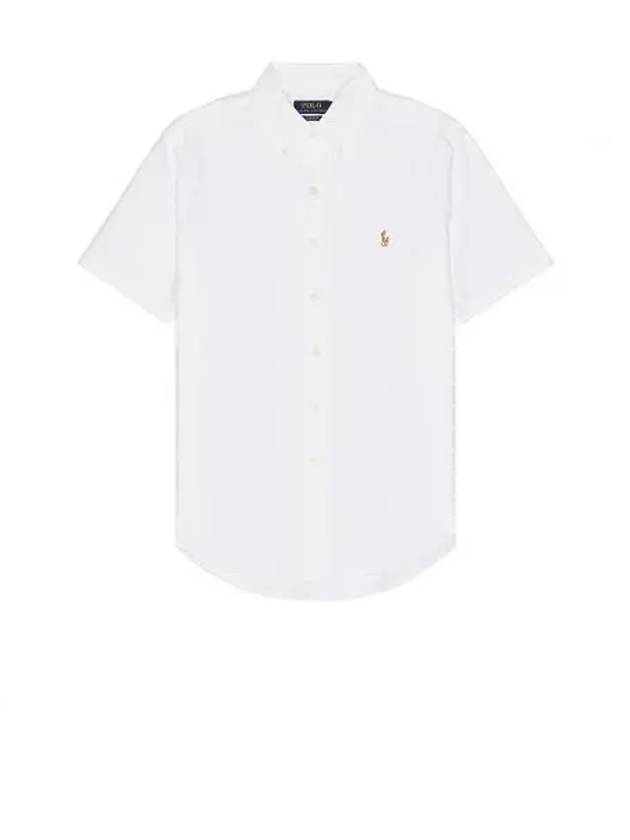 Embroidered Logo Short Sleeve Shirt White - POLO RALPH LAUREN - BALAAN 2