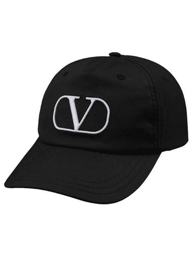 Signature V Logo Ball Cap Black - VALENTINO - BALAAN 1