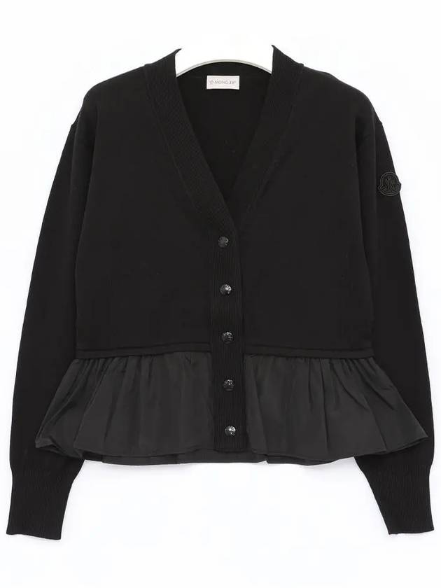 V-Neck Peplum Cardigan Black - MONCLER - BALAAN 4