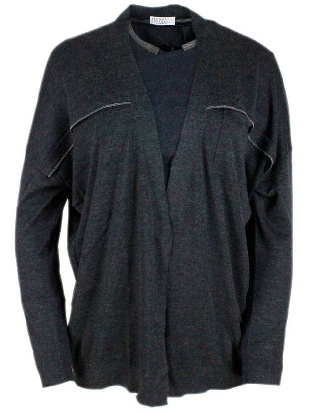 Women's Cashmere Cardigan Gray - BRUNELLO CUCINELLI - BALAAN 2