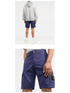 Men's Waffen Patch Bermuda Shorts Blue - STONE ISLAND - BALAAN.