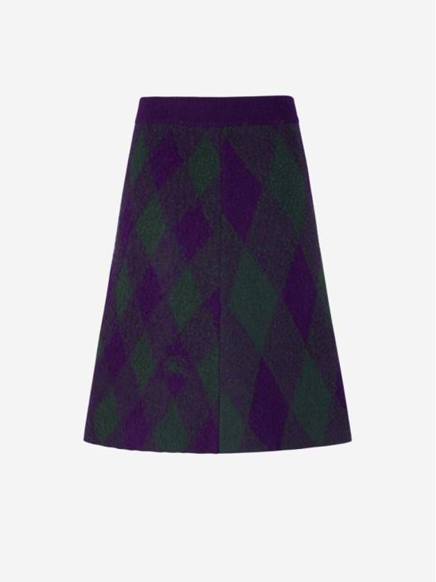 Argyle Wool A-Line Skirt Purple - BURBERRY - BALAAN 3