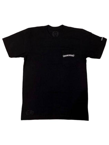 Scroll logo pocket short sleeve t shirt black - CHROME HEARTS - BALAAN 1