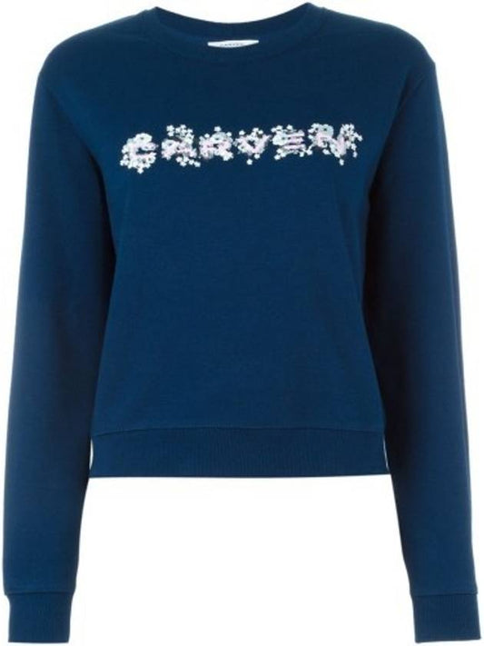 Carvin flower logo sweatshirt navy blue 737TS23 - CARVEN - BALAAN 1