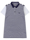 Poly Rayon Stripe Yoko Golf T-Shirt NAVY - WHITEBALL - BALAAN 2