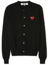 Red Heart Wappen Knit Cardigan Black - COMME DES GARCONS PLAY - BALAAN 4