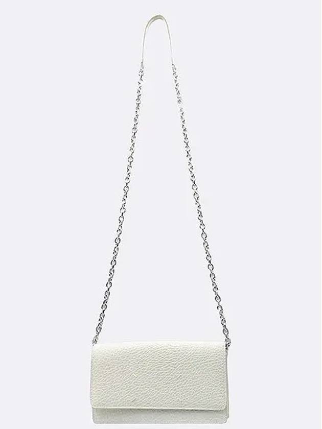 Maison Margiela SA3UI0008 Ivory Color Stitched Wallet Chain Cross Bag - MAISON MARGIELA - BALAAN 3