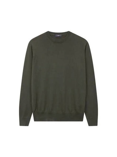 Men s Soft Wool Crew Neck Pullover Green 270499 - HERNO - BALAAN 1