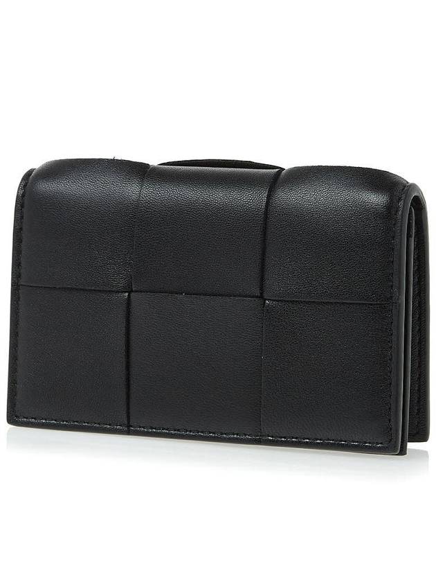 Intrecciato Flap Card Wallet Black - BOTTEGA VENETA - BALAAN 3