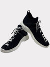 Men's Logo Knit Low Top Sneakers Black - PRADA - BALAAN 6