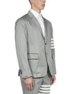 4 Bar Armband Cotton Blazer Jacket Grey - THOM BROWNE - BALAAN 5