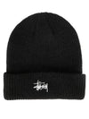 1321019 C 0001 BLACK Basic Cuff Beanie - STUSSY - BALAAN 1