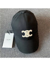 Triomphe Logo Cotton Ball Cap Black - CELINE - BALAAN 2