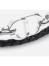 CD Icon Braided Leather Bracelet Black - DIOR - BALAAN 3