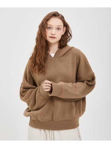 Oversized heavy hood knitMocha brown - MOO - BALAAN 1