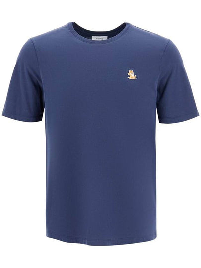 Chillax Fox Patch Regular Short Sleeve T-Shirt Blue - MAISON KITSUNE - BALAAN 2