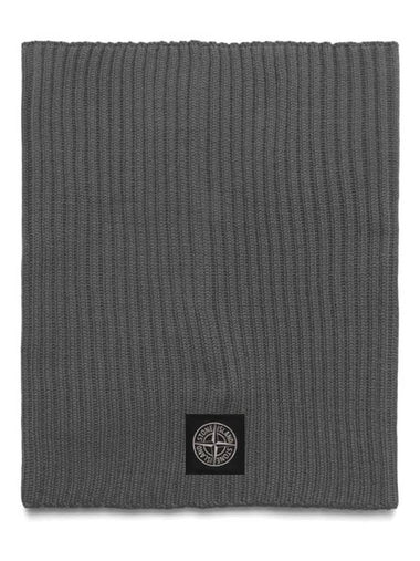 Logo Wool Snood Muffler Dark Grey - STONE ISLAND - BALAAN 1