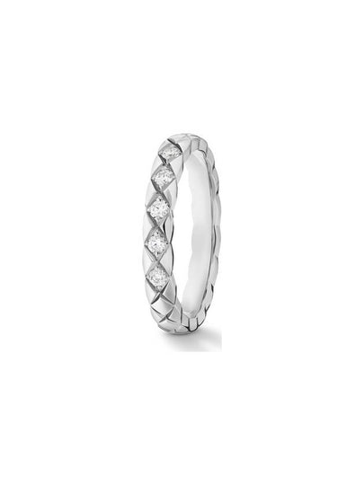 Coco Crush Diamond Wedding Ring Silver - CHANEL - BALAAN 2