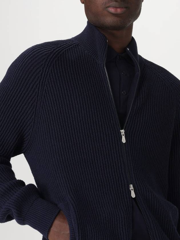 Ribbed Cotton Full-Zip Cardigan Navy - BRUNELLO CUCINELLI - BALAAN 5