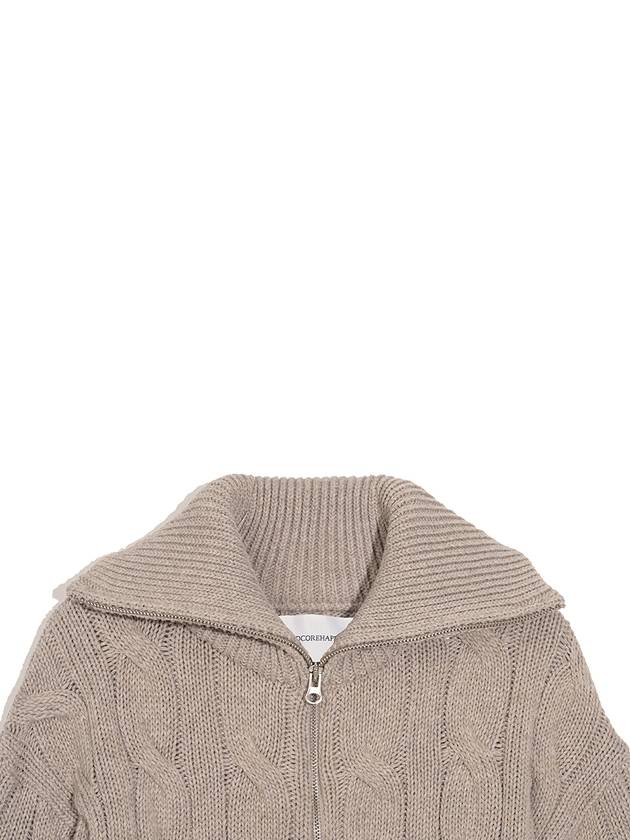 Patch Cable Two Way Zip-up Cardigan Beige - HARDCORE HAPPINESS - BALAAN 6