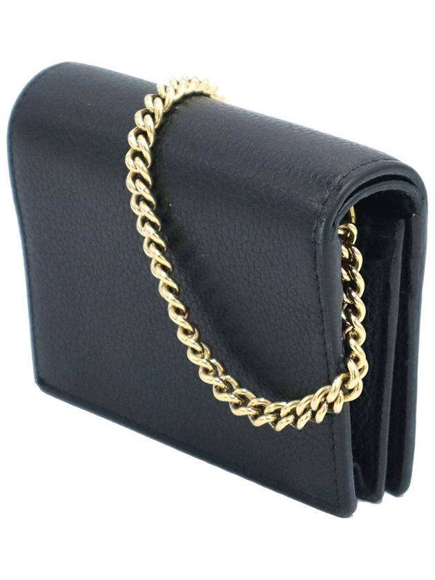 Gucci 570660 Black Leather Zumi Chain Card Case Half Wallet - GUCCI - BALAAN 3