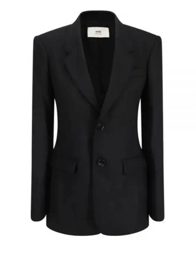 Single-Breasted Wool Blazer Jacket Black - AMI - BALAAN 2