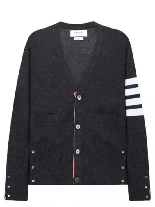 Diagonal Stripe Cashmere Cardigan Men - THOM BROWNE - BALAAN 1