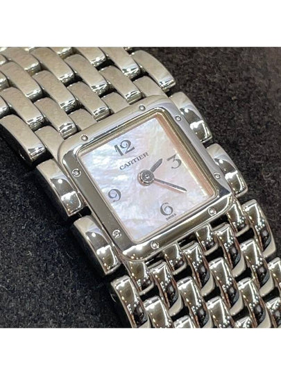 New product level Panda Ruban pearl mother of dial quartz vintage steel women s watch - CARTIER - BALAAN 2