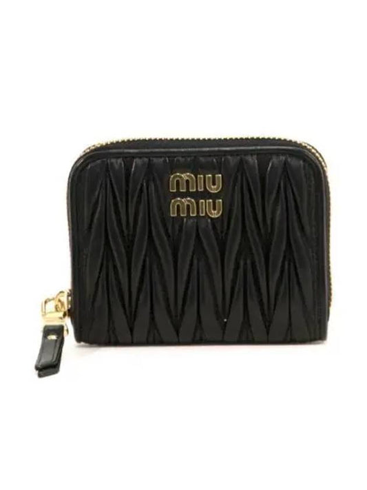 Matelasse Nappa Leather Coin Wallet Black - MIU MIU - BALAAN 2