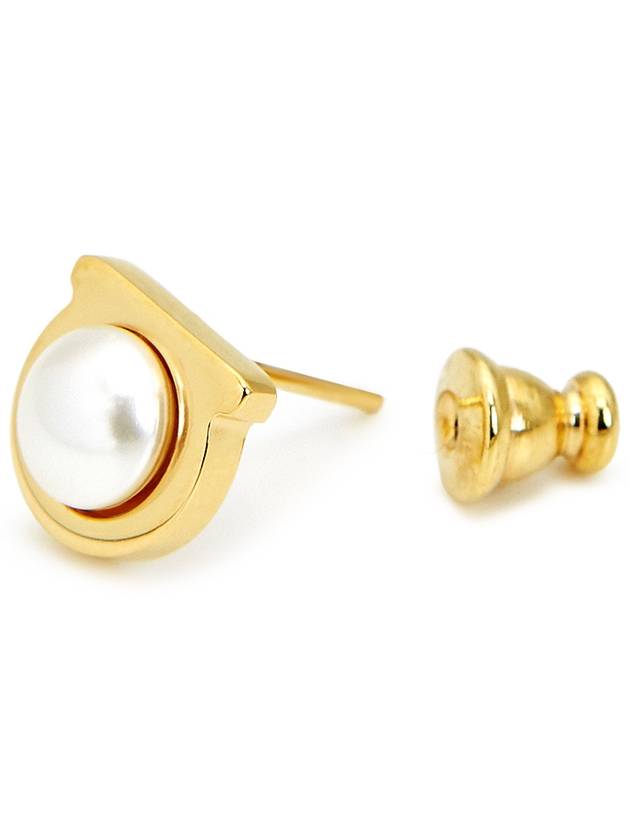 Gancini pearl earrings gold - SALVATORE FERRAGAMO - BALAAN 7