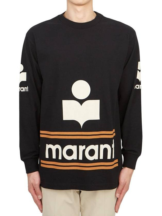 Logo Print Cotton Long Sleeve T Shirt Black - ISABEL MARANT - BALAAN 2