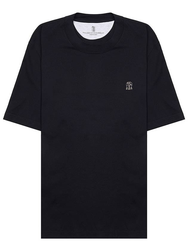 Logo Cotton Short-Sleeved T-Shirt Black - BRUNELLO CUCINELLI - BALAAN 9