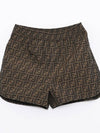 Canvas Jacquard Logo Shorts Brown - FENDI - BALAAN 4