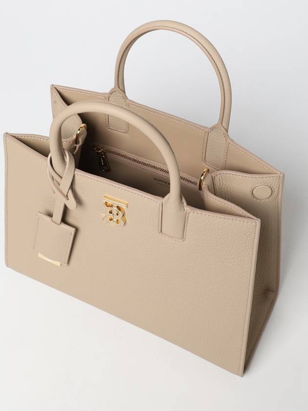 Mini Frances Leather Tote Bag Beige - BURBERRY - BALAAN 4