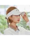 Golf Wear Check Ribbon Leather Suncap White - J JANE - BALAAN 1