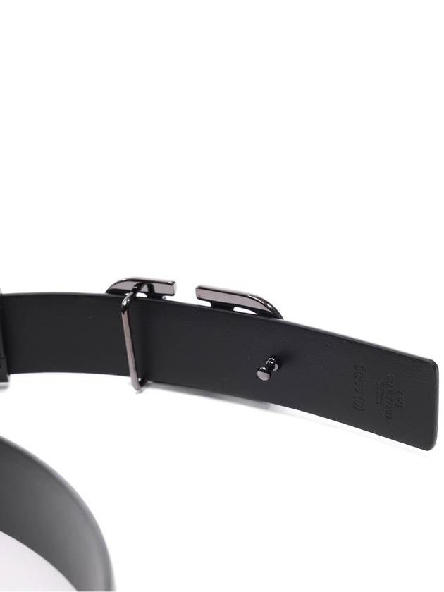 V Logo Leather Belt Black - VALENTINO - BALAAN 7