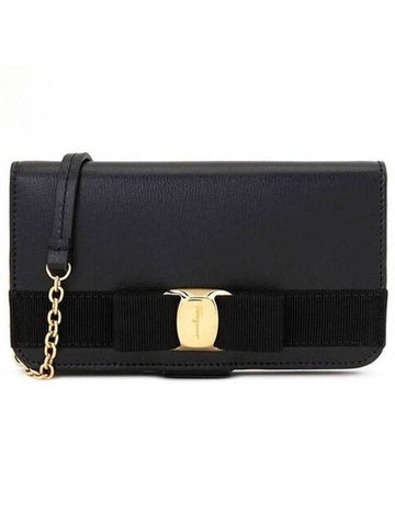 Vara Bow IPhone Leather Phone Case Black - SALVATORE FERRAGAMO - BALAAN.