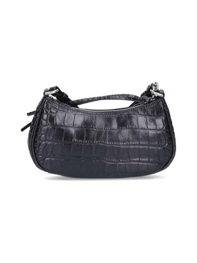 Le Cagol Mini Silver Chain Crocodile Shoulder Bag Black - BALENCIAGA - BALAAN 4