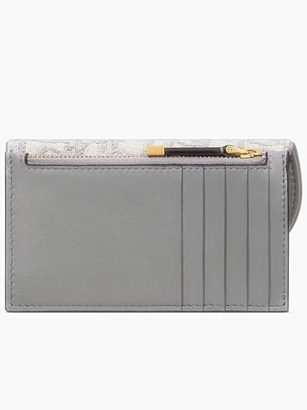 Oblique Jacquard Saddle Flap Compact Zipper Card Wallet Grey - DIOR - BALAAN 6