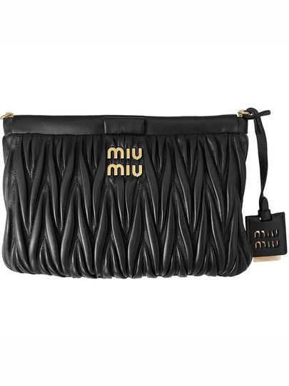 Matelasse Leather Chain Clutch Bag Black - MIU MIU - BALAAN 2