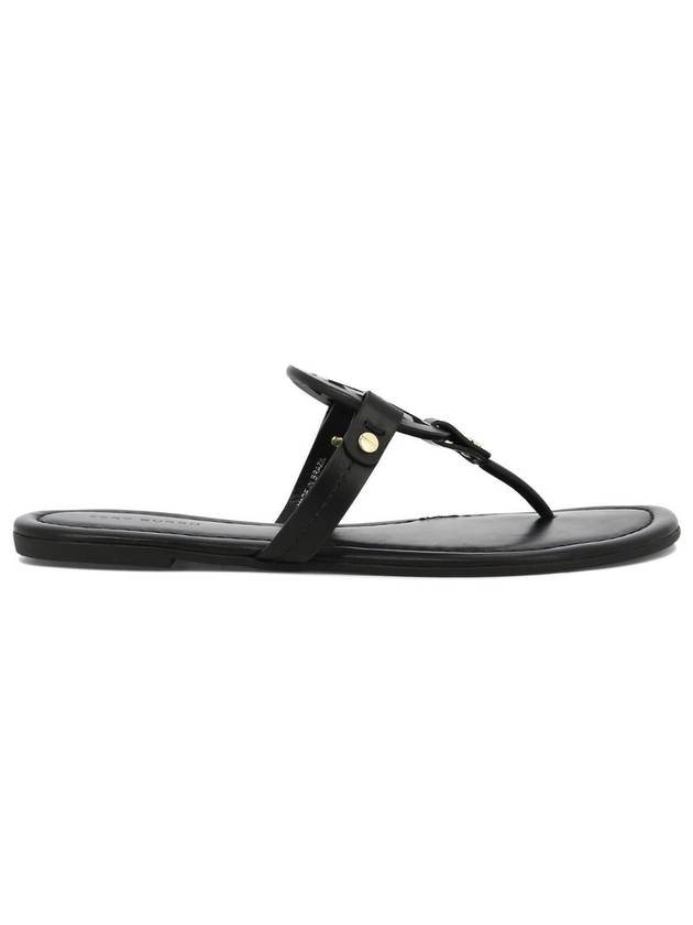 Miller Leather Flip Flops Black - TORY BURCH - BALAAN 1