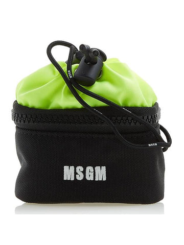 Embroidered Logo AirPods Case Pouch Bag Black - MSGM - BALAAN 1